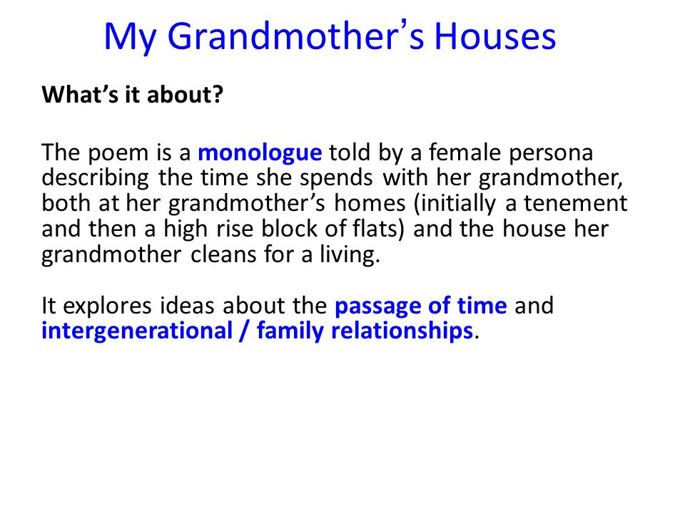 Descriptive essay on my grandmother's house