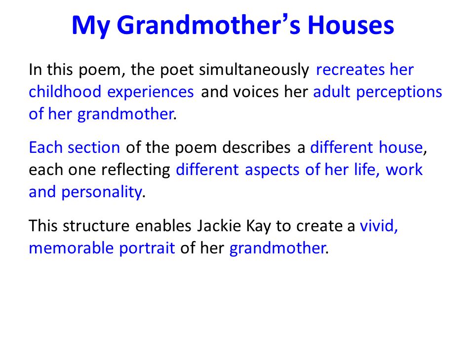Descriptive essay grandmother's house