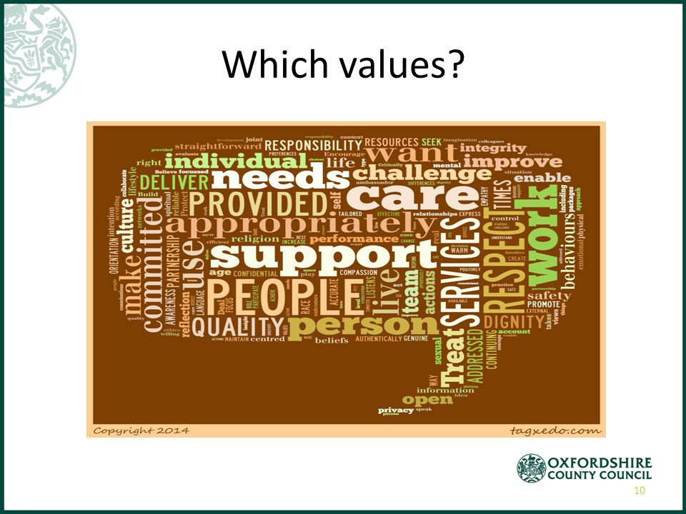Which values 10