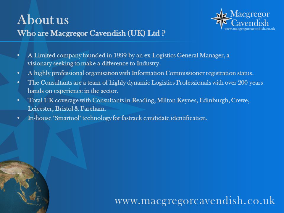 About us Who are Macgregor Cavendish (UK) Ltd .