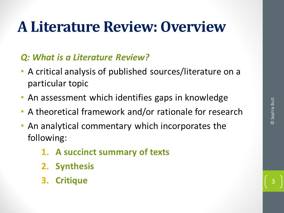 What is meant by review of literature