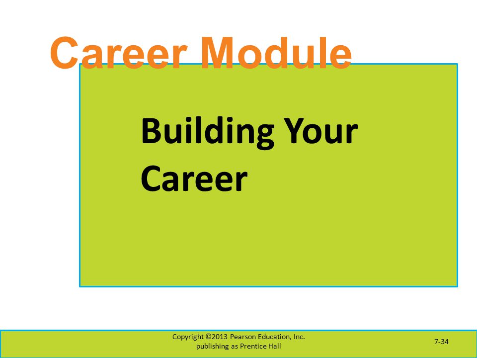 Career Module Building Your Career Copyright ©2013 Pearson Education, Inc.