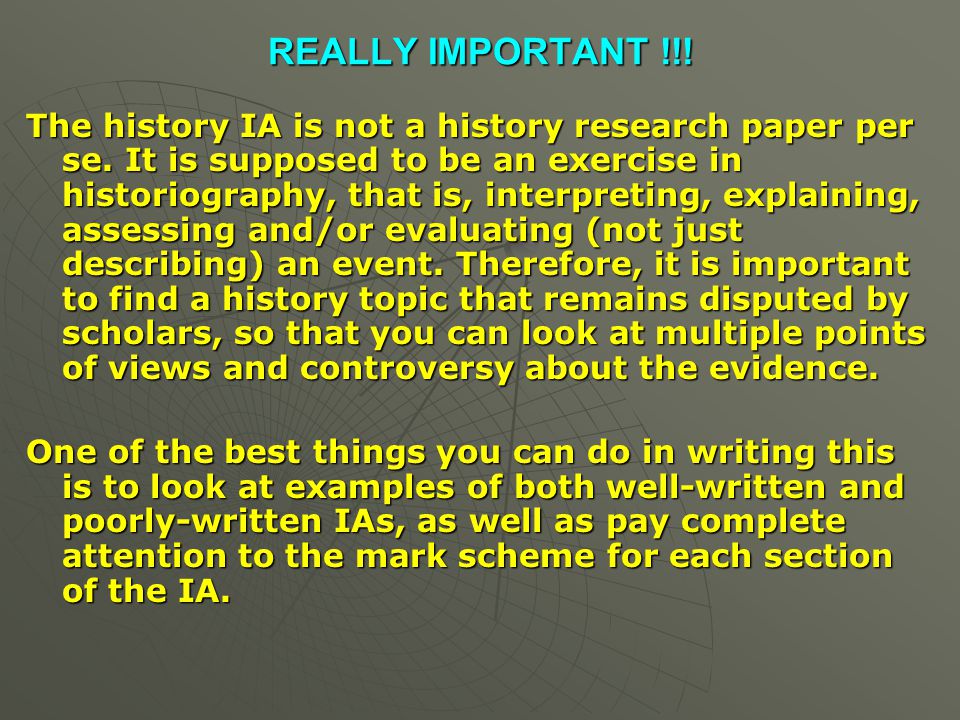 History topics for ib extended essay