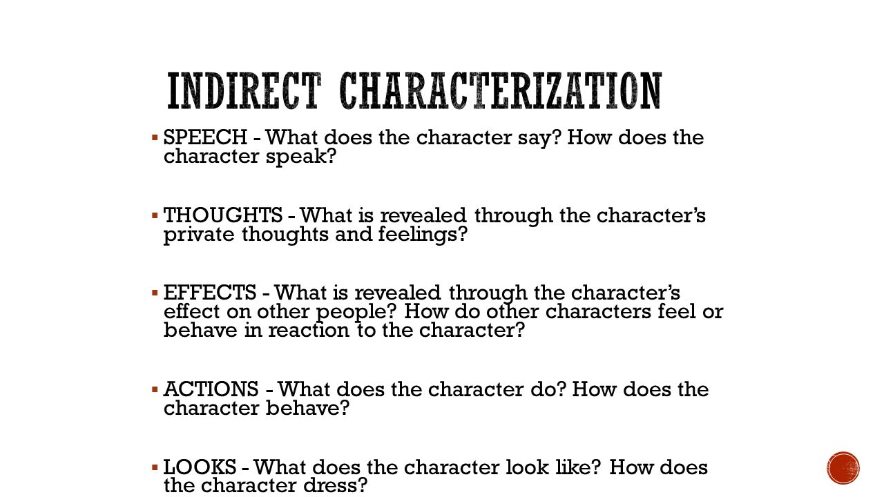  SPEECH - What does the character say. How does the character speak.