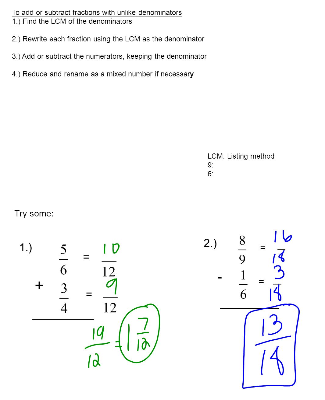 Worksheet Subtracting Different Denominators worksheet subtracting different denominators mikyu free adding and unlike denominator fractions subtract math shade the m