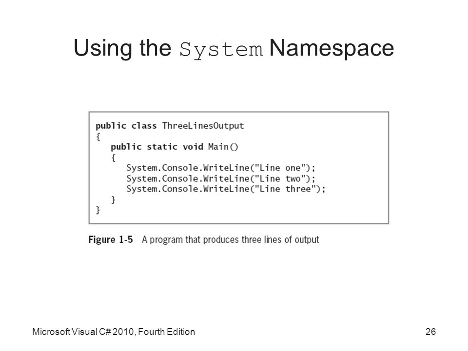 Using the System Namespace Microsoft Visual C# 2010, Fourth Edition26