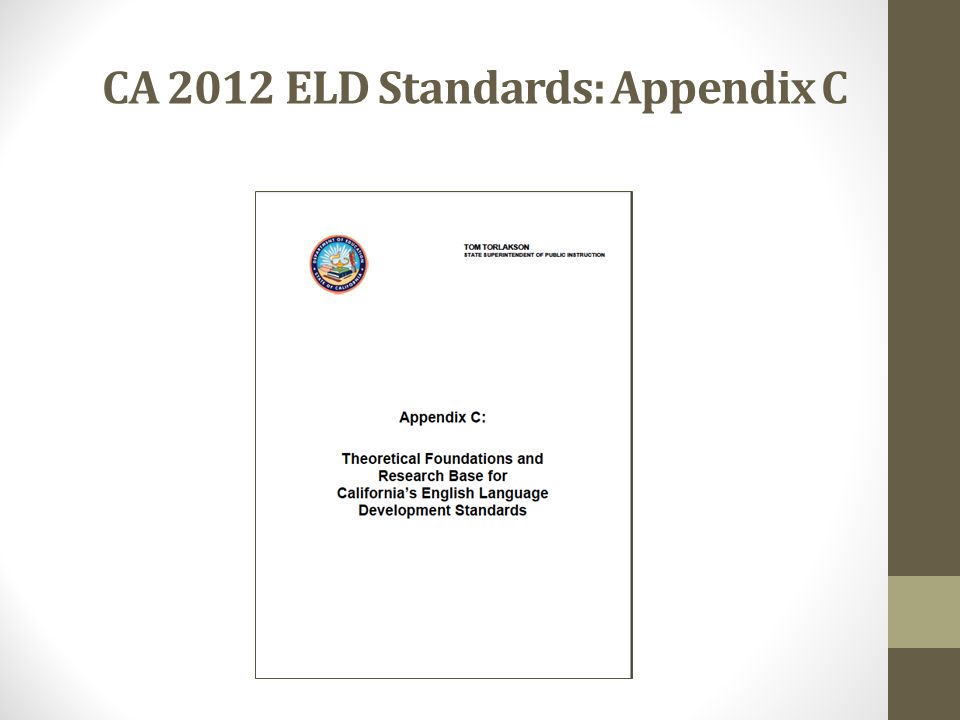 CA 2012 ELD Standards: Appendix C