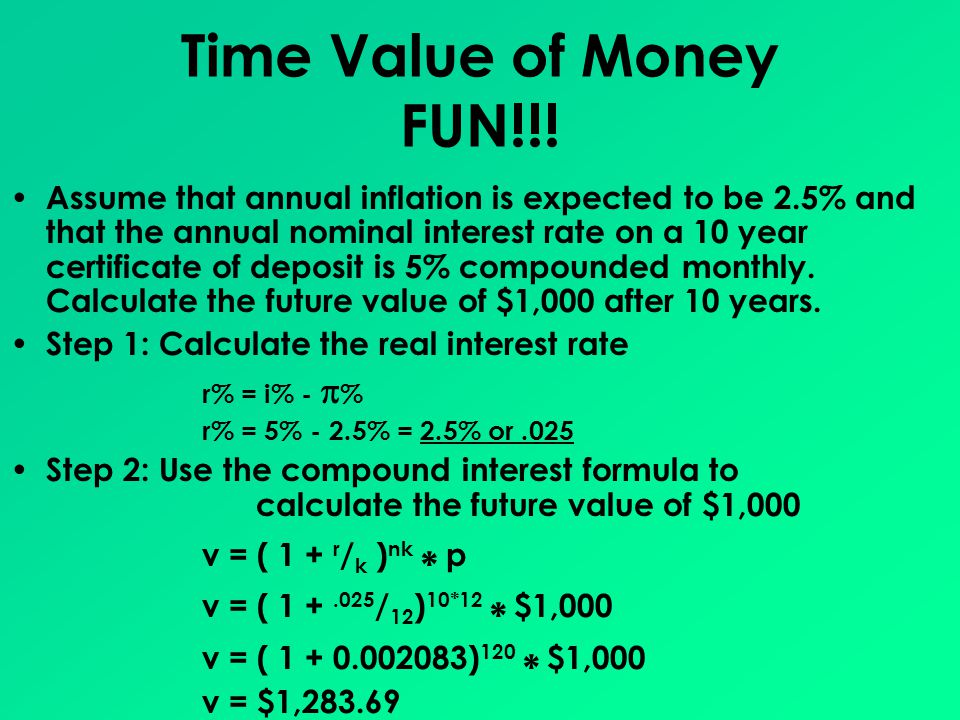 Time Value of Money FUN!!.