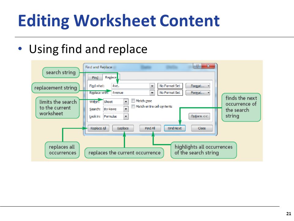 XP Editing Worksheet Content Using find and replace 21