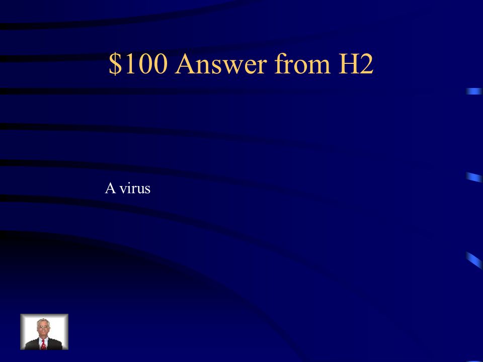 $100 Question from H2 What do you call something that gets in your computer and tries to mess it up
