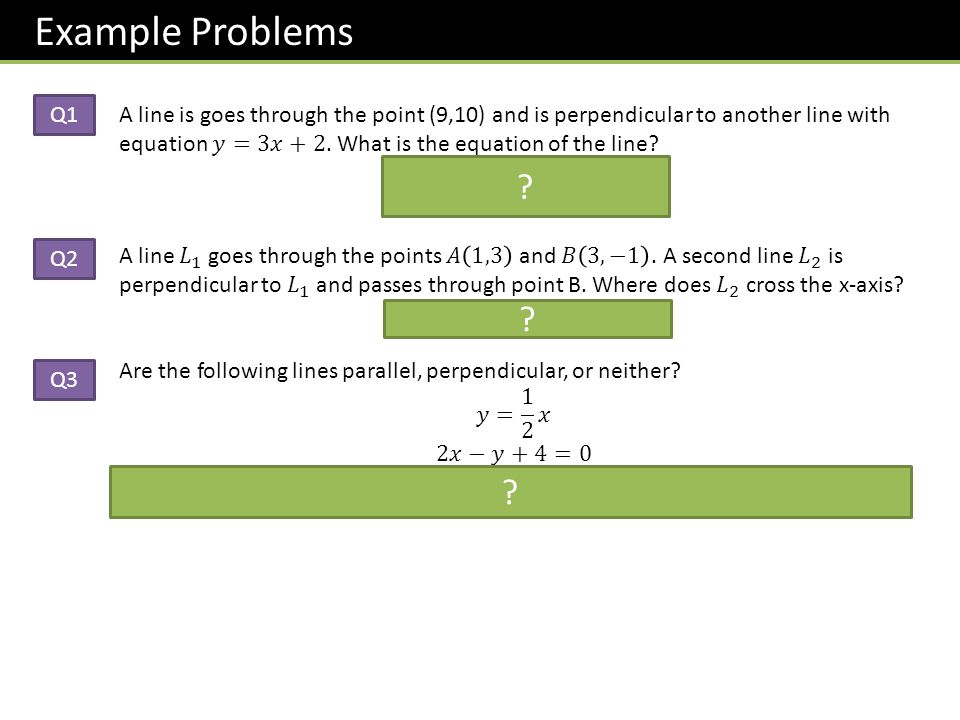 Example Problems Q1 Q2 Q3