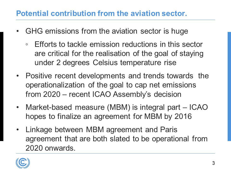 3 Potential contribution from the aviation sector.