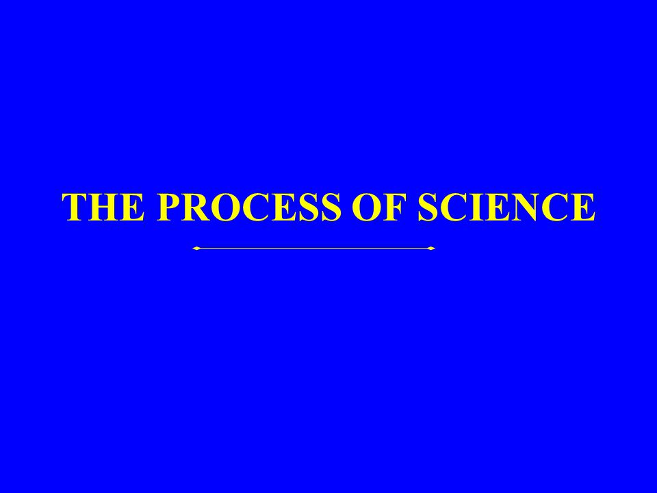 THE PROCESS OF SCIENCE