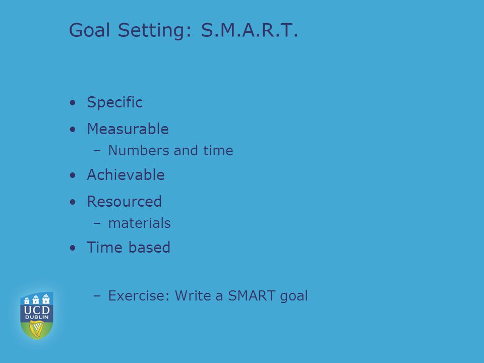 Goal Setting: S.M.A.R.T.