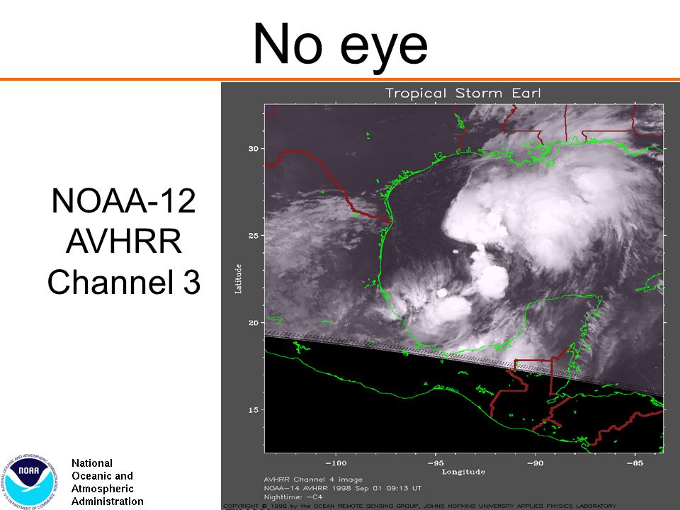 No eye NOAA-12 AVHRR Channel 3