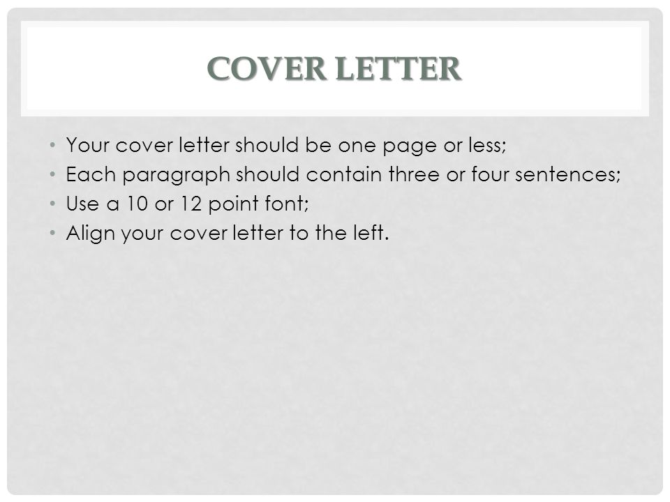 What font should a cover letter be