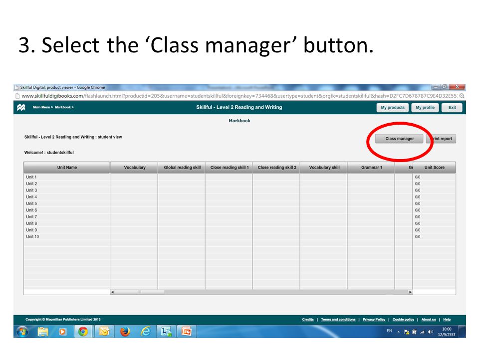 3. Select the ‘Class manager’ button.