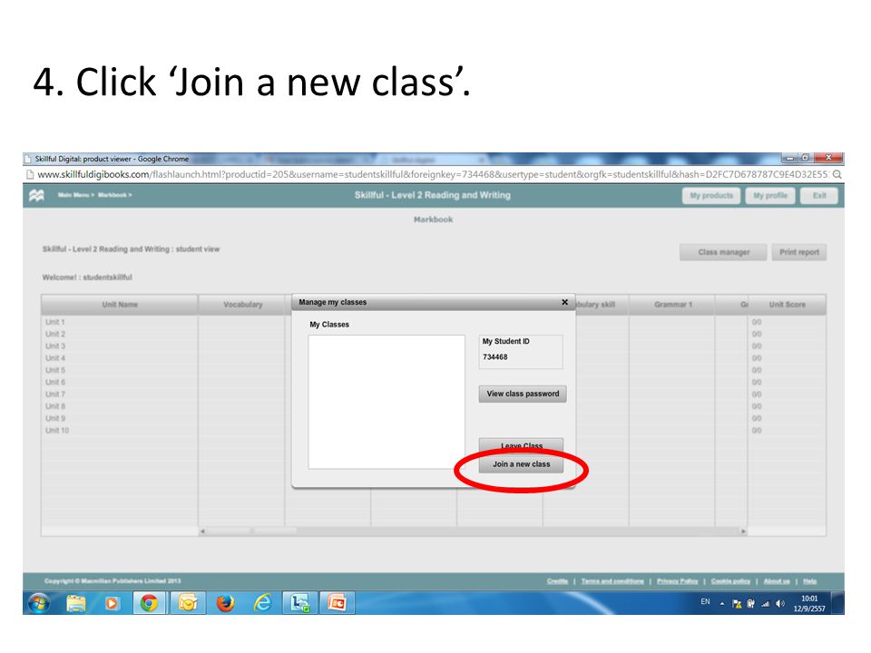 4. Click ‘Join a new class’.