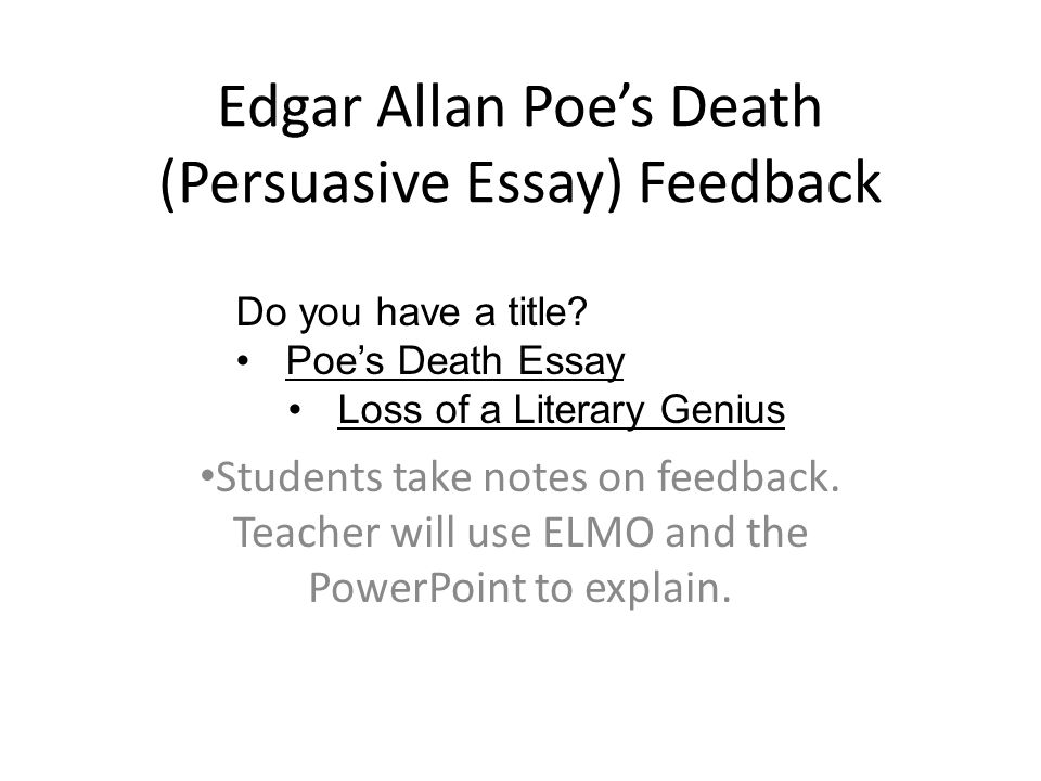 Persuasive essay and power point