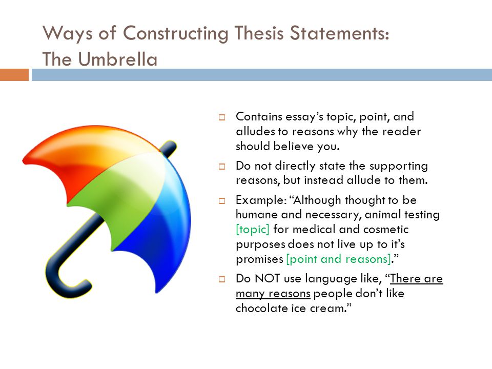 List of strong thesis statements