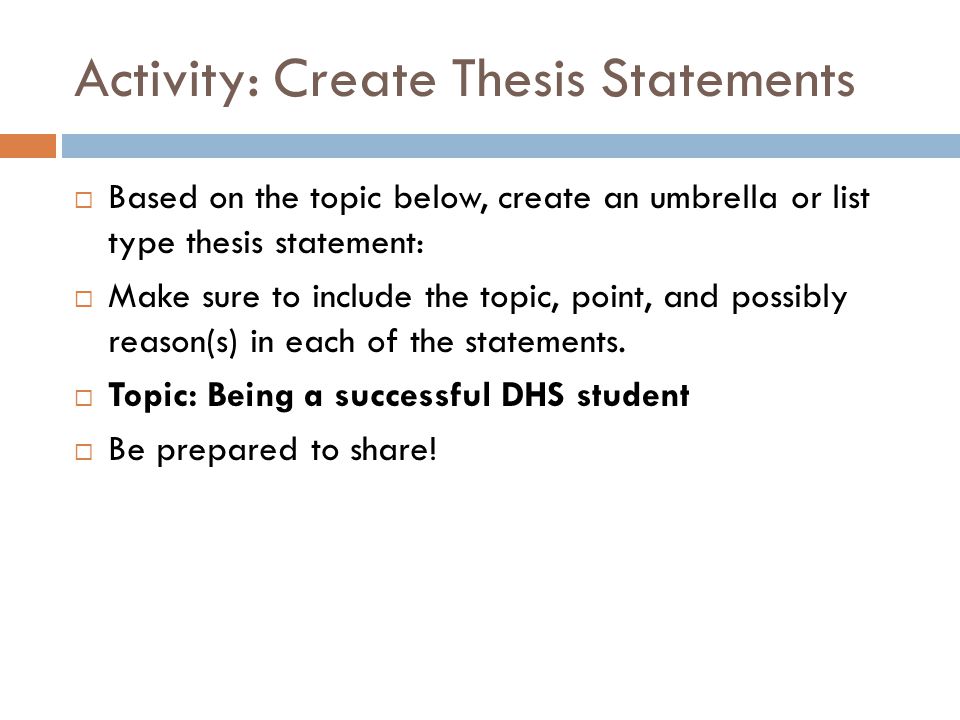 List of thesis statements