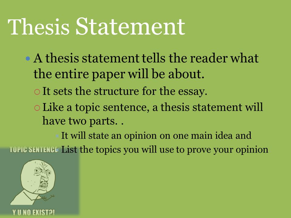 Good Thesis Sentences