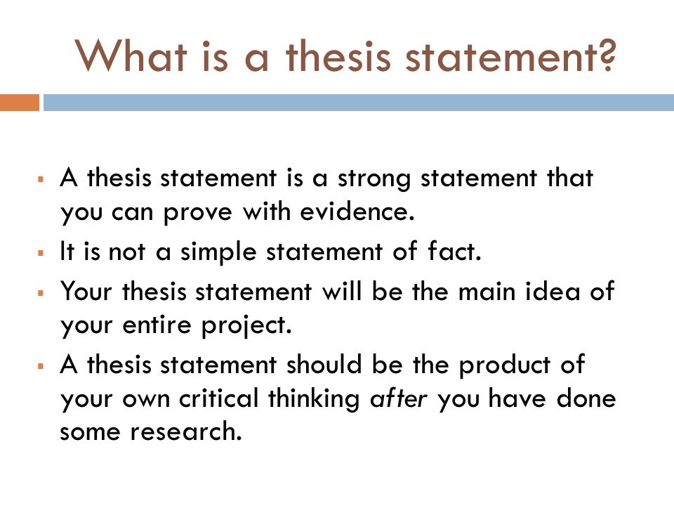Explain A Thesis Statement
