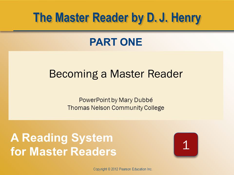 CHAPTER ONE Copyright © 2012 Pearson Education Inc.