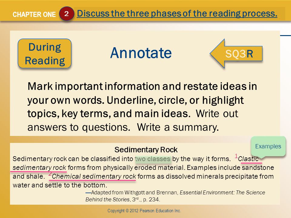 CHAPTER ONE Annotate Mark important information and restate ideas in your own words.