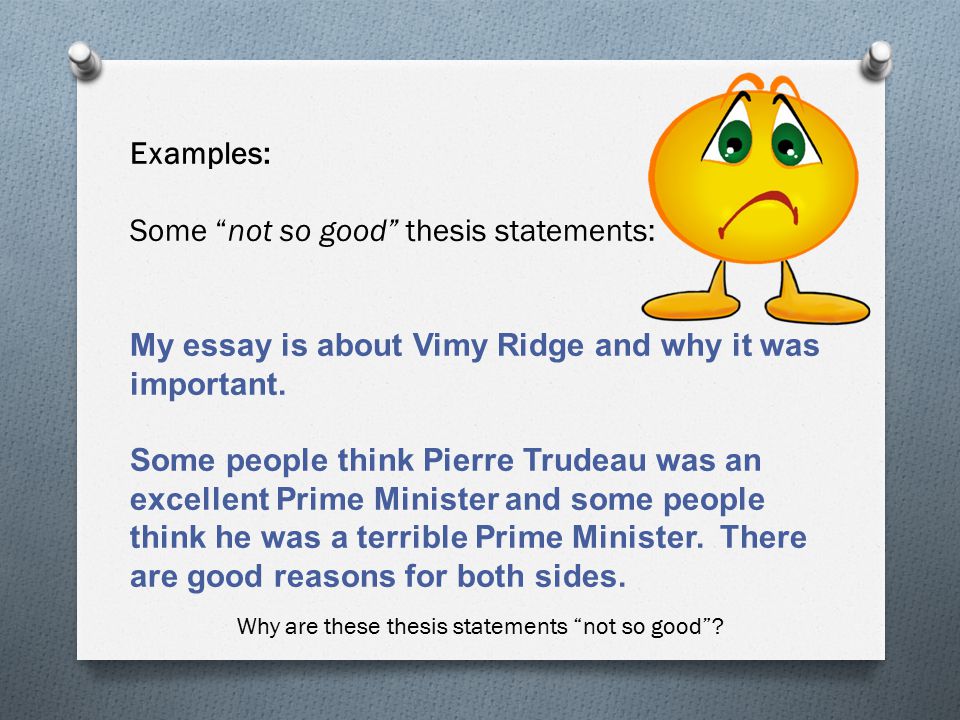 Good thesis sentence examples