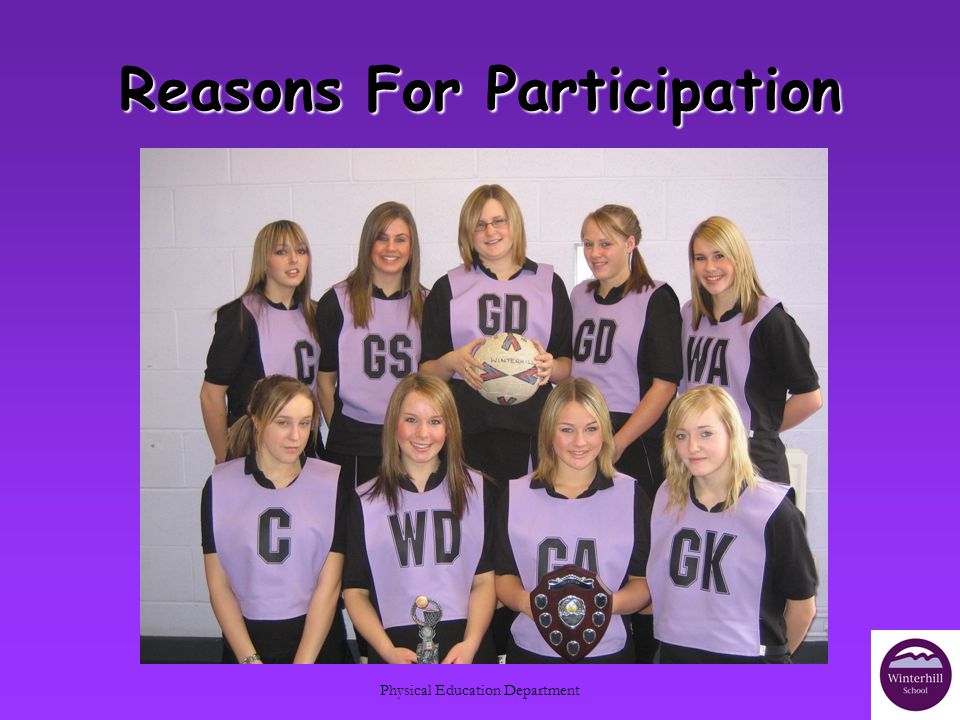 Physical Education Department Reasons For Participation
