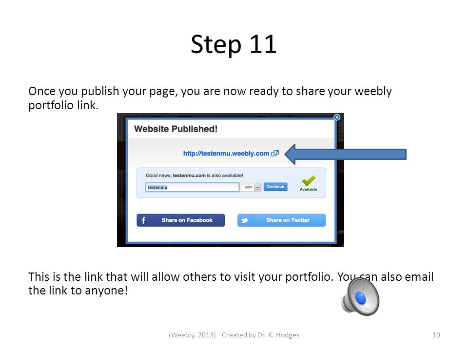 Step 10 Publish Your Page.