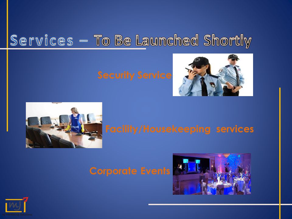 Security Service Facility/Housekeeping services Corporate Events