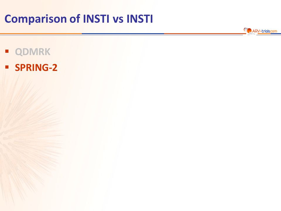 Comparison of INSTI vs INSTI  QDMRK  SPRING-2