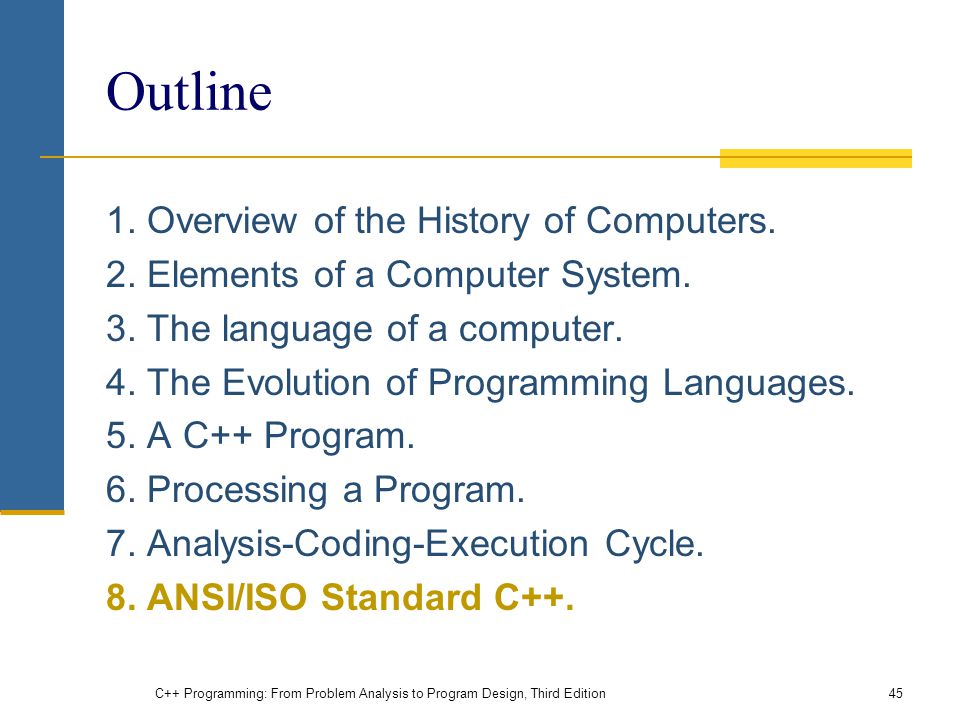 Outline 1. Overview of the History of Computers. 2.