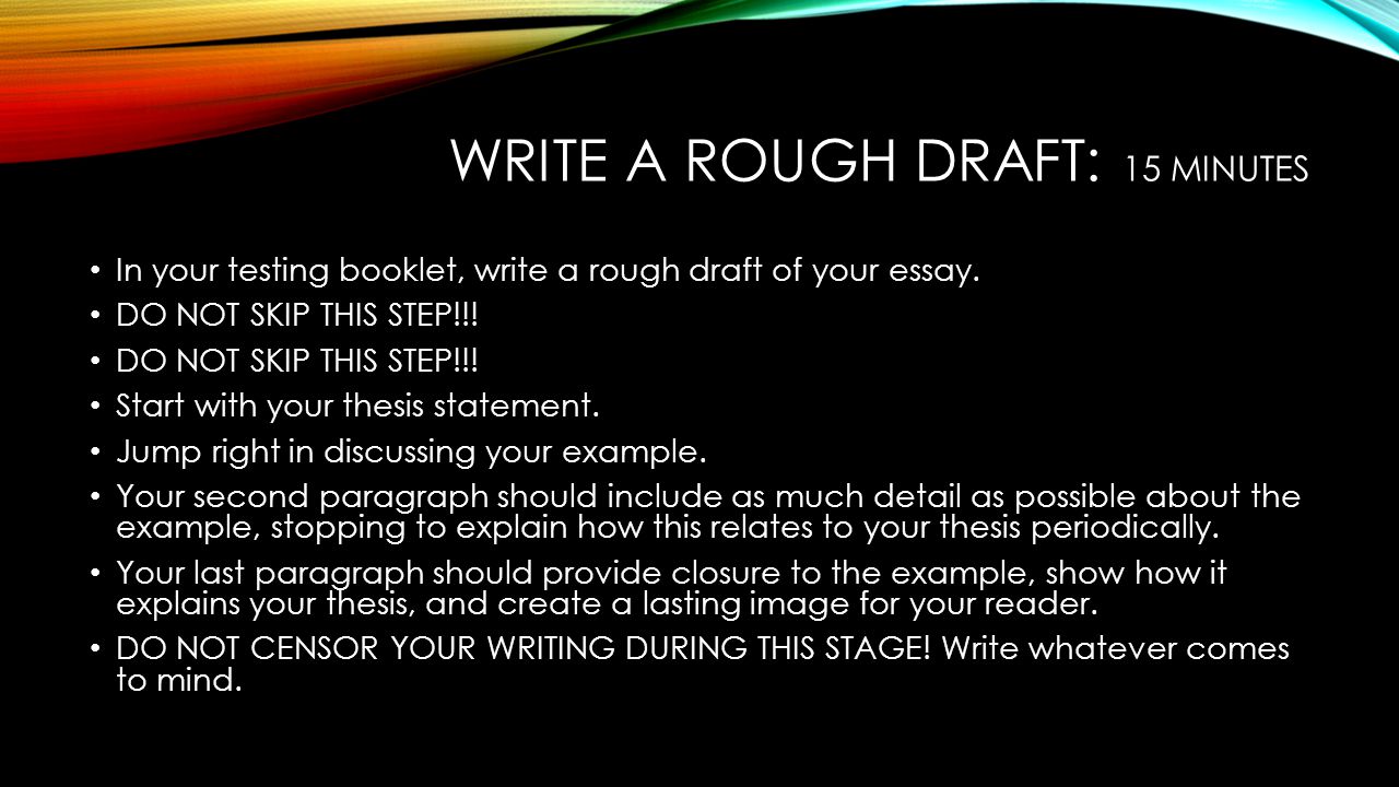 how to write a rough draft essay