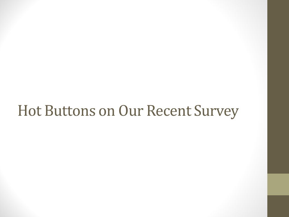 Hot Buttons on Our Recent Survey
