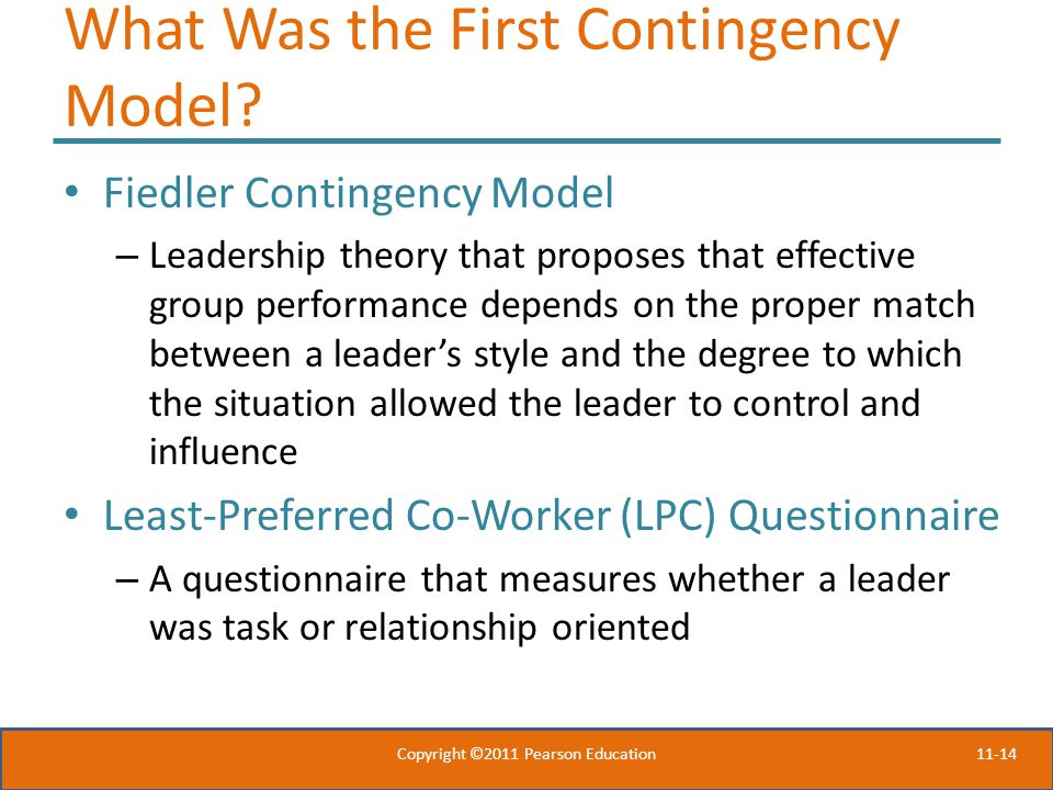 11-14 What Was the First Contingency Model.