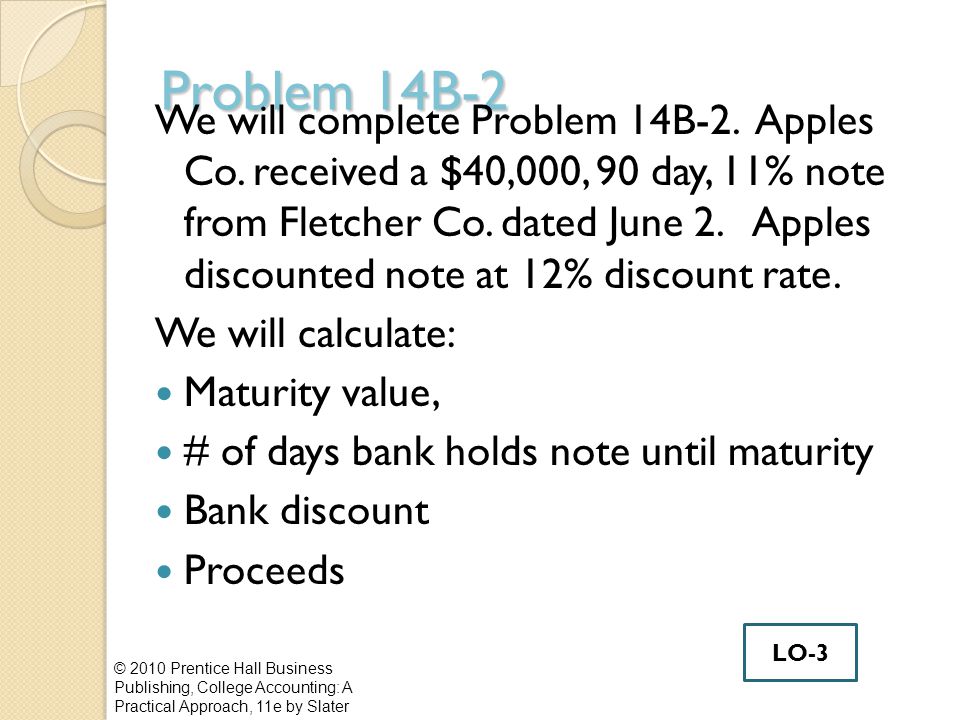 Problem 14B-2 We will complete Problem 14B-2. Apples Co.