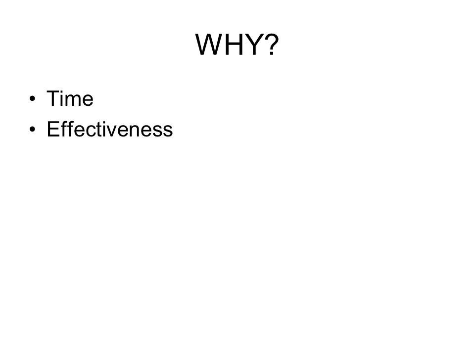 WHY Time Effectiveness