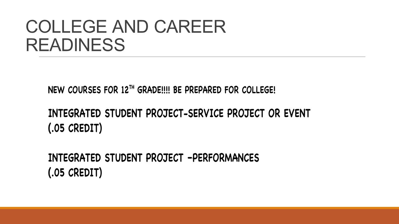 COLLEGE AND CAREER READINESS
