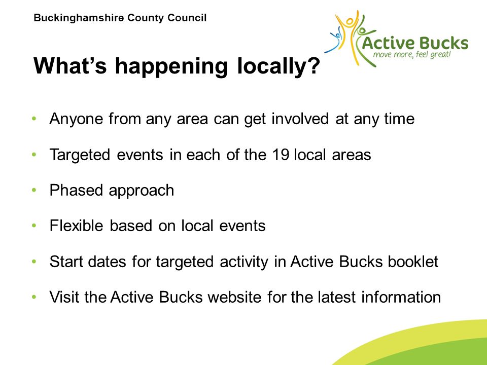 Buckinghamshire County Council What’s happening locally.
