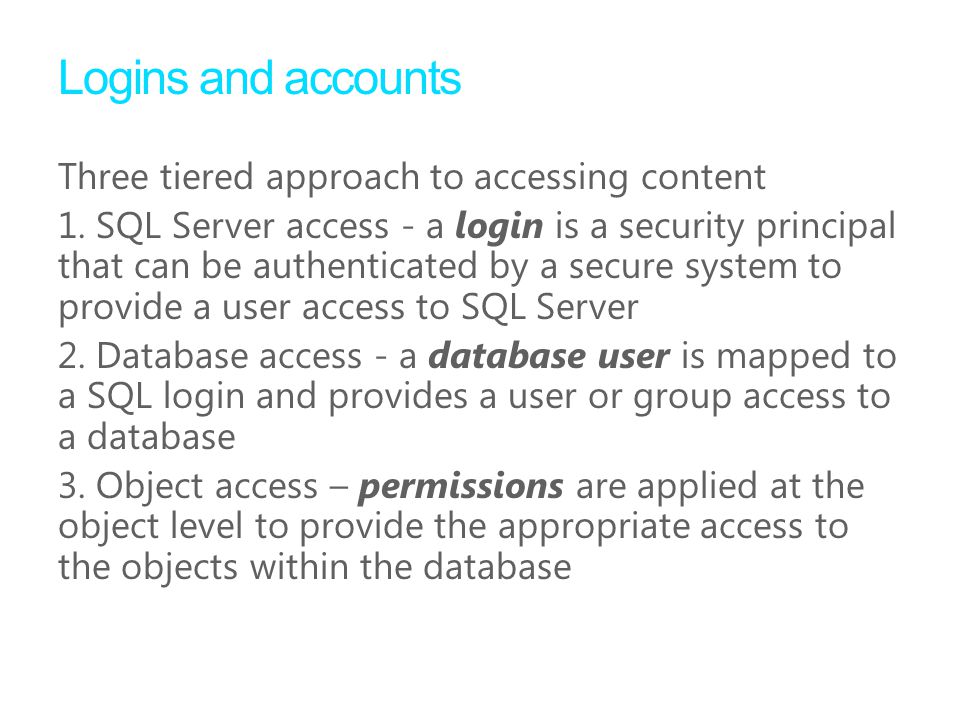 Logins and accounts Three tiered approach to accessing content 1.