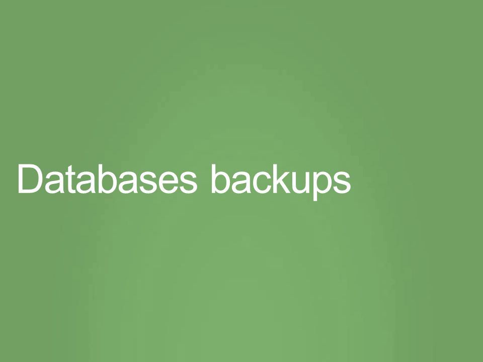 Databases backups