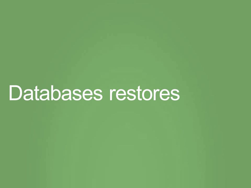 Databases restores