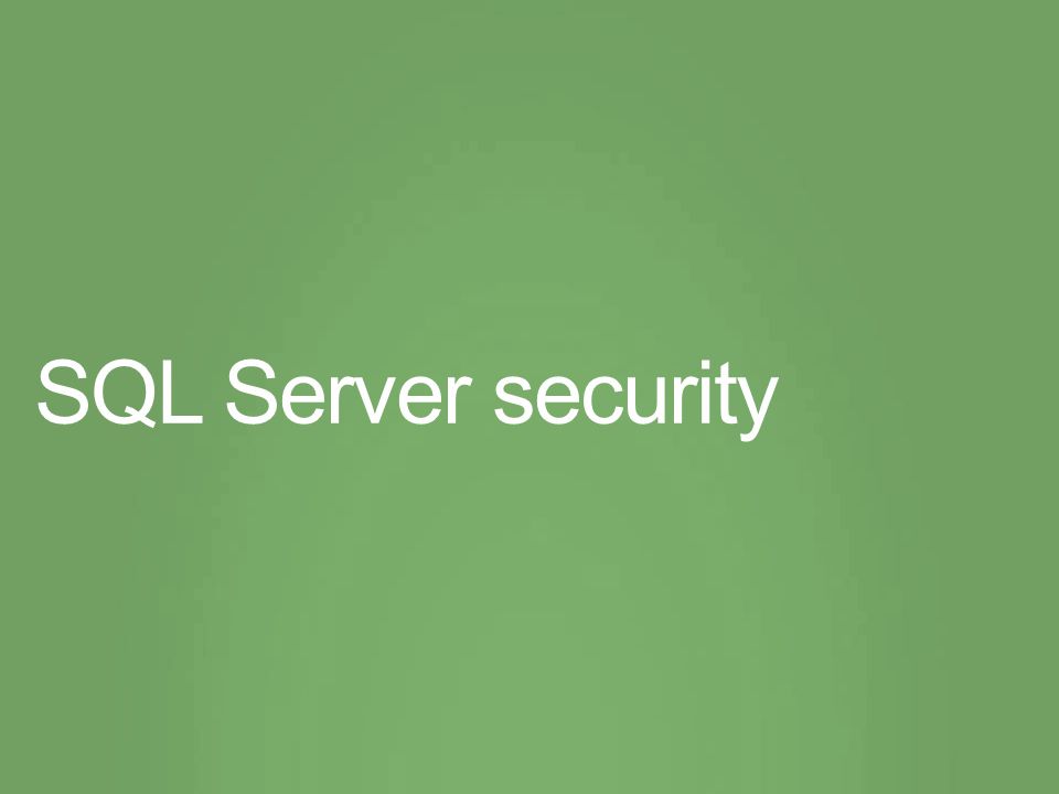 SQL Server security