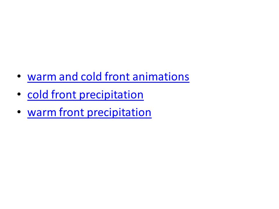 warm and cold front animations cold front precipitation warm front precipitation