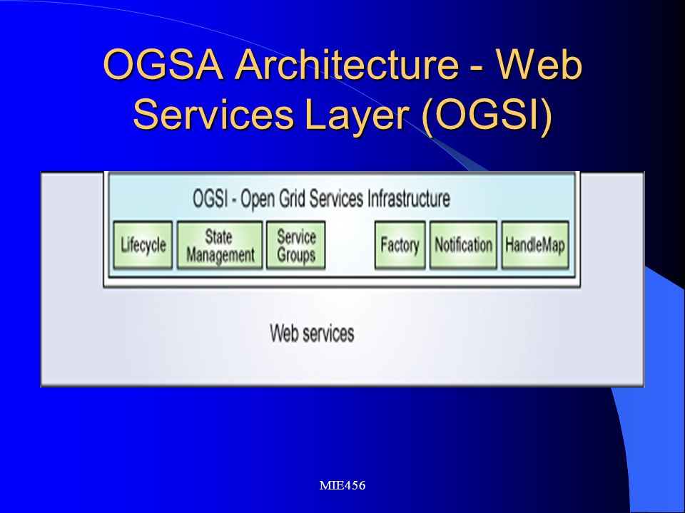MIE456 OGSA Architecture - Web Services Layer (OGSI)
