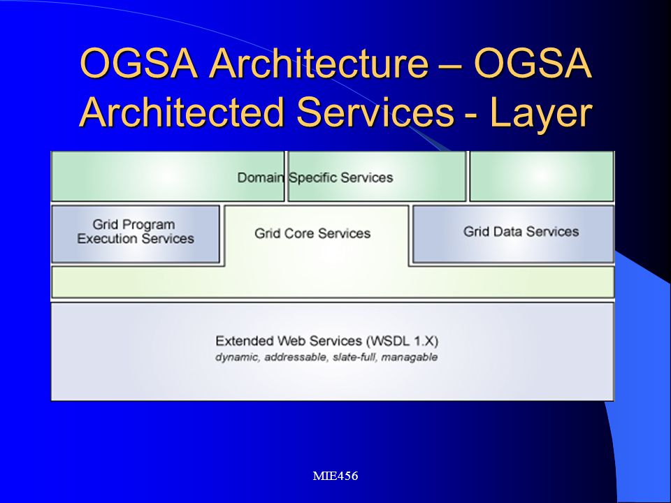 MIE456 OGSA Architecture – OGSA Architected Services - Layer
