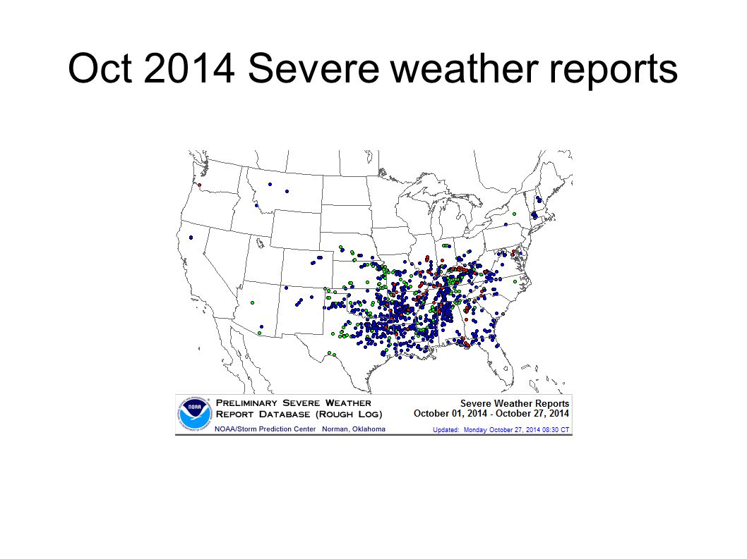 Oct 2014 Severe weather reports